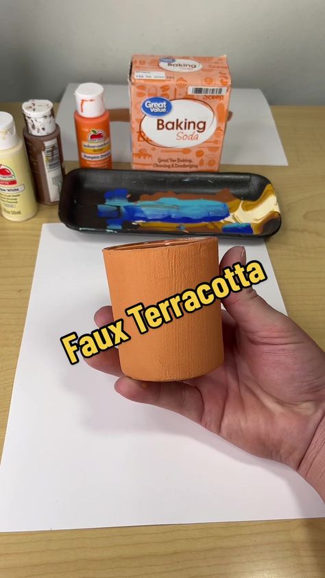 Replying to @Tina Olimpio188 how to mix terracotta paint and create ... | glass painting | TikTok Terracotta Paint Mixing, How To Make Terracotta Color, Teracotta Painting Vase Diy, Glass Painting Tiktok, Terracotta Painting, Terracotta Texture, Terra Cotta Paint Color, Terracotta Diy, Painting Tiktok