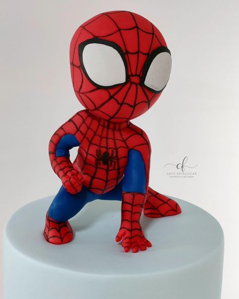 Fondant Spiderman, Spidey Cake, Spidey Party, Cake Spiderman, Peggy Porschen, 4th Birthday Cakes, Spiderman Party, Spiderman Cake, Spiderman Birthday