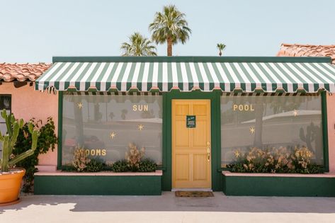 Les Cactus Desert Bar, Rose Bay, Palm Springs California, Quirky Art, Spanish House, Wayfinding Signage, Hospitality Design, Future Travel, Vacation Places