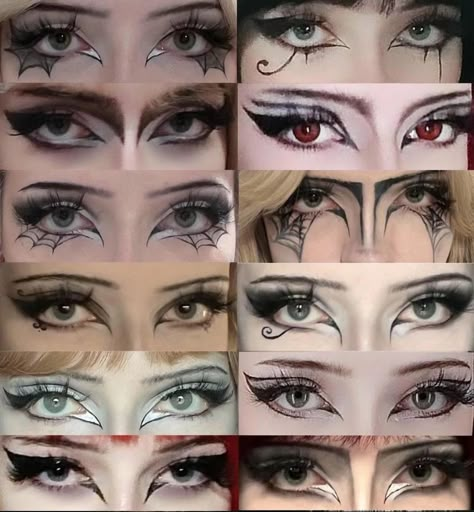 Gothic Eye Makeup, Maquillage Goth, Makeup Collage, Goth Makeup Tutorial, Goth Eye Makeup, Goth Make Up, Funky Makeup, Eyeliner Ideas, Punk Makeup