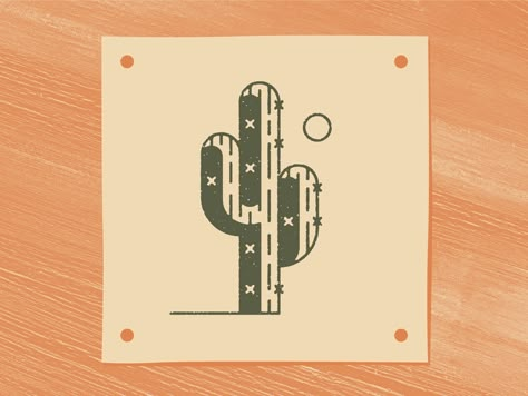 Cactus Art by Tyler Anthony | Dribbble | Dribbble Outdoorsy Design, Cactus Illustration Design, Cactus In Desert Drawing, Cactus Logo Design Ideas, Cactus Graphic Design, Cactus Digital Art, Cactus Design Illustration, Saguaro Cactus Illustration, Desert Animal Art