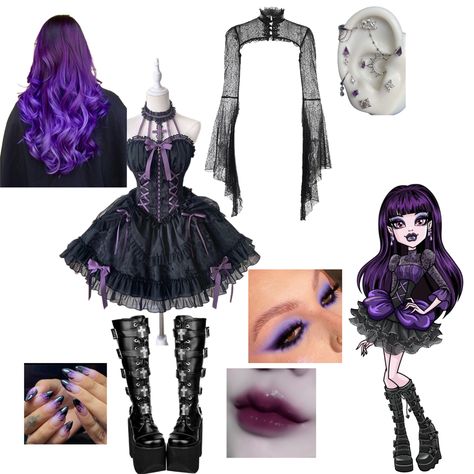 Ellisabat Outfit, Elissabat Outfit, Elissabat Cosplay, Goth Concert Outfit, Elissabat Monster High, Draculaura Costume, Vampire Style, Monster High Cosplay, Monster High Costume