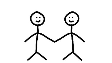 Stick Figure Tattoo, Friends Holding Hands, Holding Hands Drawing, Stick Men Drawings, People Holding Hands, Man Hug, Hands Drawing, Stick Drawings, The Perfect Couple