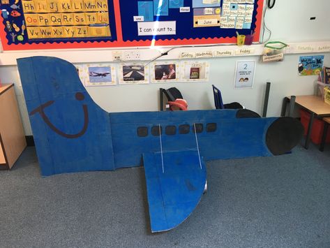 Aeroplane role play EYFS Aeroplane Role Play, Aeroplane Eyfs Activities, Airport Role Play Eyfs, Role Play Eyfs, Autumn Eyfs, Display Boards For School, Reception Classroom, Airplane Activities, Transportation Activities