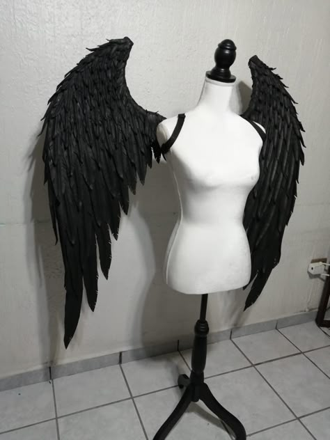 **Please double check you're choosing the right options (color, shipping, etc). Wings for cosplay or costume For: Angel, hawk, etc. THE FINAL PRODUCT CAN SLIGHTLY DIFFER FROM PHOTOS! The item is NOT READY TO SHIP, the wings are very detailed and depending on my workload might be made between 6-10 weeks! If you have a specific deadline, you should write us about it before buying. DETAILS *Measurements!! Size #1: Total length: 90cm approx Height: 100cm approx Size #2: Total length: 115cms approx H Wings For Cosplay, Dark Angel Costume, Cosplay Wings, Costume Wings, Angel Costume, Fallen Angels, Clothing Design Sketches, Concept Clothing, Wings Costume