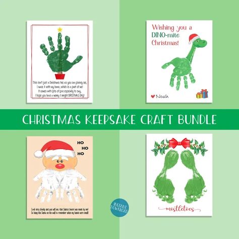 Looking for cute Christmas crafts for the kids? Unable to spend the holidays with loved ones this year? Then our Christmas craft bundle is perfect for you! Print the 8x10" templates on card stock and using a paint of your choice just add your child's prints to the templates. Get creative! Cute Christmas Crafts, Christmas Handprint Art, Christmas Handprint, Footprint Keepsake, Keepsake Crafts, Dinosaur Cards, Christmas Cards Kids, Kids Daycare, Daycare Activities