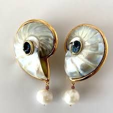 Vermeil Top Earrings – Tagged "Nautilus" – Christa's South Seashells & Jewelry Nautilus Jewelry, Seashells Jewelry, Yiqing Yin, Top Earrings, London Topaz, Sea Life Jewelry, Seashell Earrings, Seashell Jewelry, Classy Jewelry