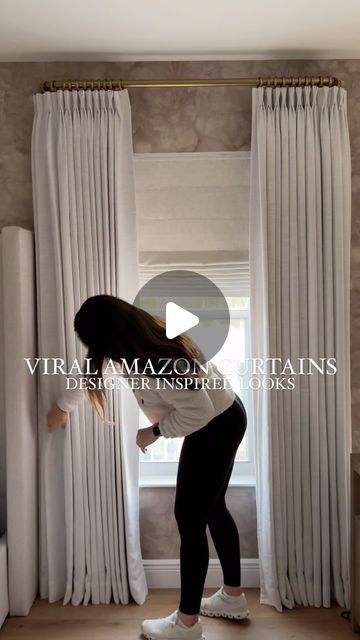 Paola Medina on Instagram: "✨AMAZON VIRAL: comment “REA52” for links! This designer trick will transform your home instantly!! To get the look of these designer inspired custom curtains: • Triple pleat • Memory shaped • Several colors available. As shown: Beige White • Lining type as shown: Black out Bedroom refresh Affordable curtains Organic modern Home hacks Home decor tips Interior design inspiration Home decor #amazonhome #amazonfinds #lovemypotterybarn #homehacks #organicmodern #cljsquad #mypotterybarn #customcurtains #bedroomstyling #twopageshome #ltkhome #twopagescurtains #restorationhardwareinspired #targethome" Classy Curtains Bedroom, Best Amazon Curtains, Sliding Door Curtains Ideas, Triple Window Curtain Ideas, Curtain In Bedroom, Blackout Curtains Bedroom Ideas, Black Out Curtains Bedroom Ideas, Black Out Bedroom, Amazon Curtains