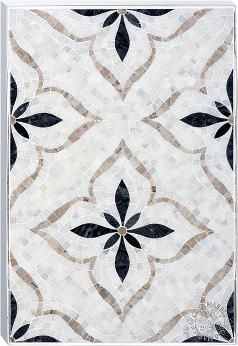 Cosa Marble: Gardenia Bardiglio: Asian Statuary, Bardiglio, Pacific Pewter | sample-programs Pattern Tiles Bathroom, Marble Tile Pattern, Beautiful Tile Backsplash, Beautiful Tile Bathroom, Marble Pattern Design, Quirky Bathroom, Backsplash Patterns, Patterned Tile Backsplash, Modern Bathroom Tile