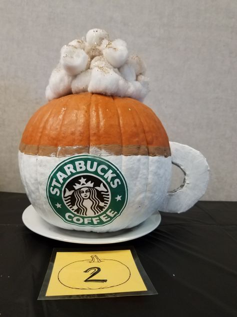 Starbucks Pumpkin Spice Latte created by our lovely reception team. Starbucks Pumpkin Decorating, Pumpkin Spice Latte Pumpkin Decorating, Pumpkin Painting Ideas Starbucks, Starbucks Pumpkin Painting, Pumpkin Spice Latte Pumpkin Painting, Starbucks Pumpkin Decorating Ideas, Decorated Pumpkin, Starbucks Latte, Starbucks Pumpkin Spice Latte