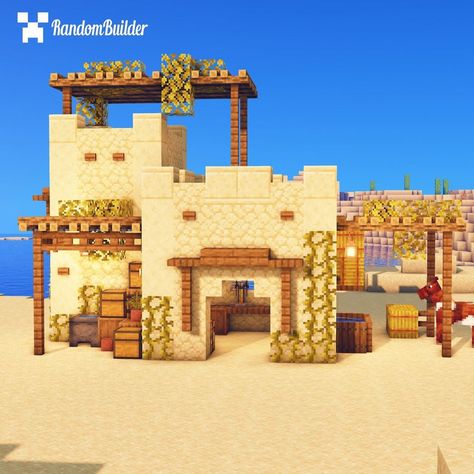 Minecraft Desert House, Minecraft Desert, Desert Village, Minecraft Building Guide, Sand House, Minecraft City Buildings, House Tutorial, Minecraft Houses Blueprints, Desert House