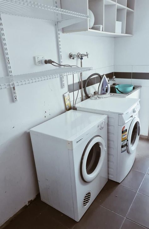 Bunnings Laundry, Laundry Reno, Timber Benchtop, Laundry Renovation, Laundry Cupboard, Laundry Makeover, Laundry Solutions, Round Sink, Laundry Design