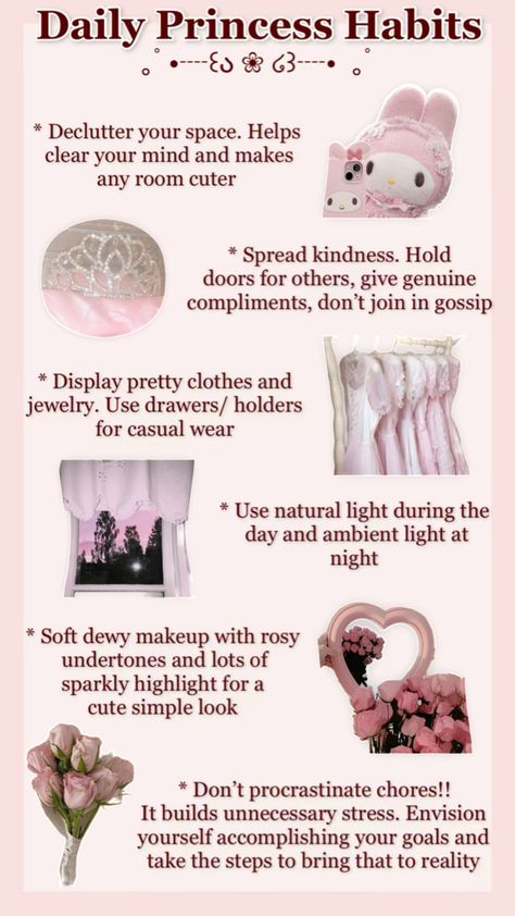 Clean Coquette, Princess Tips, Girl Self Care, Coquette Princess, Best Study Tips, Mood Clothes, Dewy Makeup, Self Confidence Tips, Confidence Tips