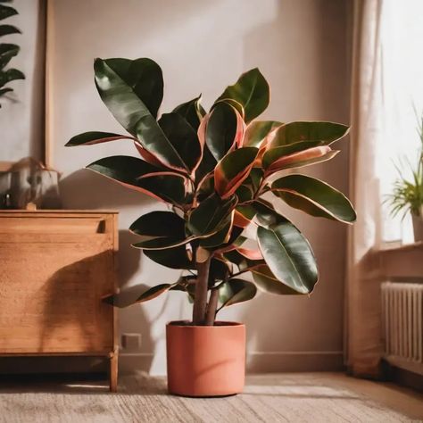 How to Choose the Best Type of Rubber Plant for Your Home (with Pictures) - Grow IT Propagating Rubber Plant, Leggy Rubber Tree Plant, Propagate Rubber Tree, How To Care For Rubber Plant Indoor, Ficus Elastica Tineke Care, Rubber Plant Care, Air Layering, Organic Remedy, Rooting Hormone