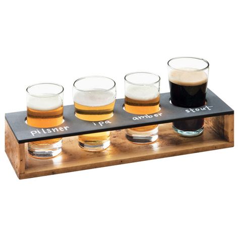 Beer Flight Holder, Beer Taster, White Chalkboard, Wood Beer, Beer Flight, Beer Wood, Beer Holders, Micro Brewery, Beer Tasting