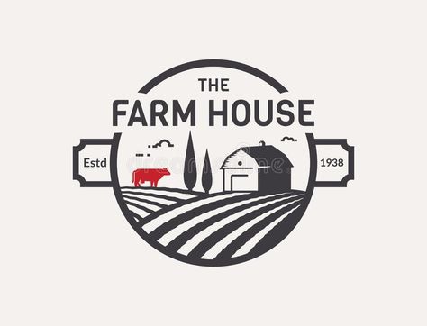 Farm Logo Inspiration, Farm Logos, Typographie Logo, Farm Logo Design, Farm Products, Farm Landscape, House Concept, House Template, Chicken Houses