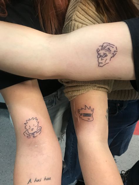 Jjk Tattoo Ideas, Jjk Tattoo, Doodle Tattoo, Cute Tiny Tattoos, Matching Tattoo, Dream Tattoos, Dope Tattoos, Simplistic Tattoos, Anime Tattoos