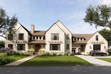 Studio Mcgee Home Exteriors, Farmhouse Mansion Exterior, Mcgee Home Exterior, Transitional Exterior Home Design, Modern Tudor House Exterior, Timeless Home Exterior, Transitional Exterior Home, Tudor House Exterior, Modern Brick House