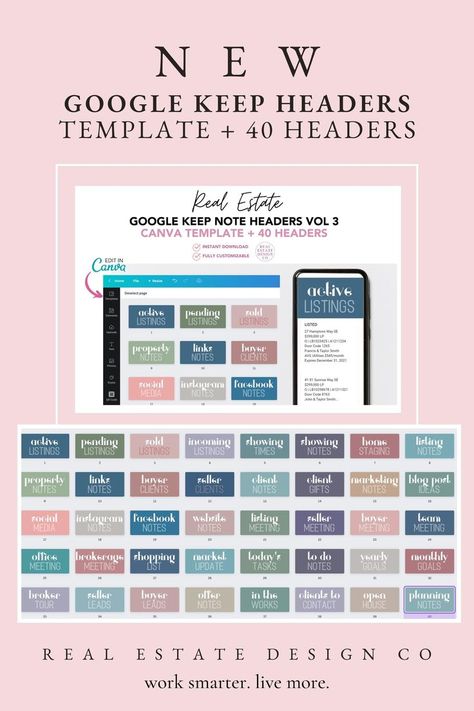 Start organizing your business today!

WHAT’S INCLUDED?
✓ 40 Ready to Use Google Keep Headers
✓ Google Keep Header Template
✓ A PDF with instructions to access the template & utilize Google Keep Google Keep Headers Free, Note Headers, Google Keep Headers, Organize Your Business, Google Keep, Create Labels, Notes Organization, Template Google, Journal Planner