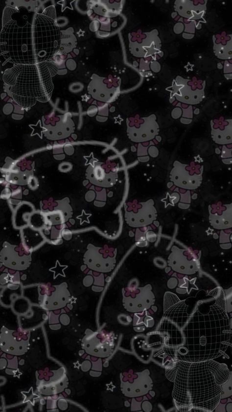 ★hello kitty wallpaper ★ #hellokitty #sanrio #wallpaper Scene Hello Kitty Wallpaper, Hellokittycore Wallpaper, Dark Sanrio, Egirl Wallpaper, Hello Kitty Wallpaper Ipad, Gothic Hello Kitty, Y2k Hello Kitty Wallpaper, Scene Hello Kitty, Hello Kitty Wallpaper Black