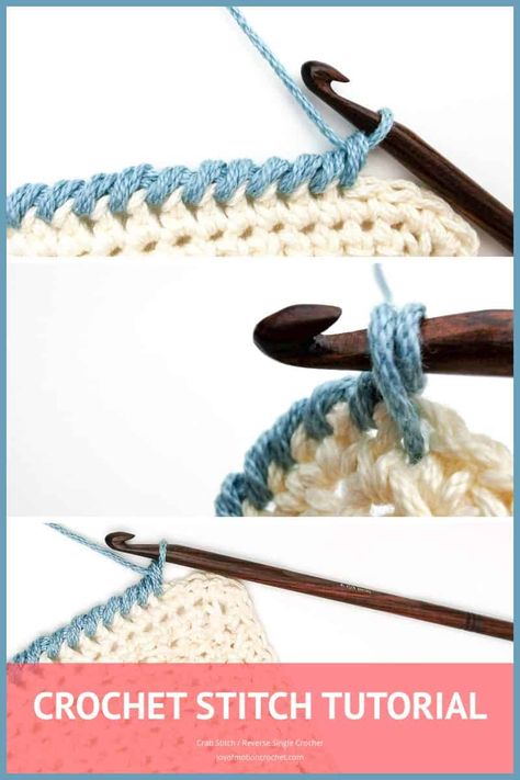 Crochet Edging And Borders Easy Stitches, Crochet Crab Stitch Border, Crab Stitch Crochet Border, Reverse Single Crochet Tutorial, Reverse Single Crochet Edging, Crab Stitch Crochet Tutorials, Crochet Edging Stitches, Edge Stitch Crochet, Crocheted Blanket Edges