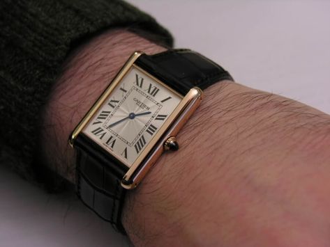 Tank on the Wrist Cartier Tank Watch, Watches Expensive, Vintage Cartier Watch, Cartier Tank Solo, Gentleman Watch, Stylish Watches Men, Tank Watch, Trendy Watches, Premium Watches