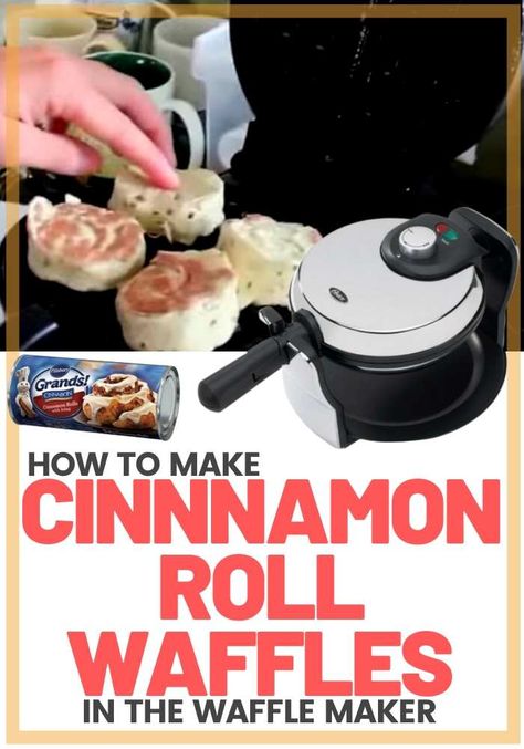 This EASY Cinnamon Roll waffles recipe takes no time and will be a family favorite for breakfast or snack time! Make a cinnamon roll in the waffle maker. Cinnamon Rolls Waffle Maker, Cinnamon Roll Waffle, Waffles Cinnamon, Cinnamon Roll Waffles Recipe, Recipes Waffles, Easy Kids Breakfast, Kid Breakfast, Make Cinnamon Rolls, Easy Waffle Recipe