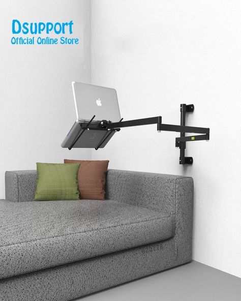 Foldable Wall Mount 13 17 inch Laptop Holder Ultra Long mechanical spring Arm Laptop Cooler Retractable Notebook Mount|monitor holder|arm monitor standmonitor lcd stand - AliExpress Wall Mounted Laptop Stand, Diy Tablet Wall Mount, Portable Standing Desk, Adjustable Laptop Table, Foldable Wall, Laptop Desk For Bed, Mechanical Arm, Laptop Holder, Metal Fabrication Tools