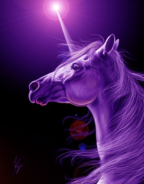 Purple unicorn by ~xClarXCheex on deviantART Purple Unicorn Wallpaper, Mystical Drawings, Mythical Art, Unicorn Purple, Unicorn Life, Unicorn And Fairies, Pegasus Unicorn, Magical Horses, Unicorn Tattoos