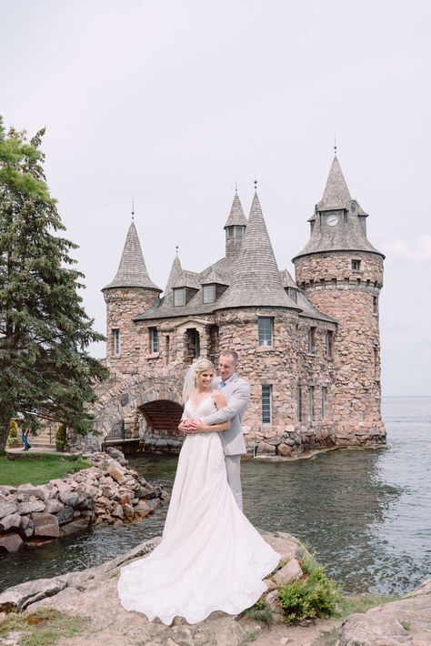 Etherial Summer Wedding at Boldt Castle | Wonder in Adagio Wedding photography | New York Wedding Photography #summerwedding #castlewedding #weddingphotographers Castle Reception, French Chateau Weddings, Fairytale Wedding Theme, Fairytale Theme, Boldt Castle, Alexandria Bay, Wedding Theme Inspiration, Photography New York, Outdoor Wedding Photography