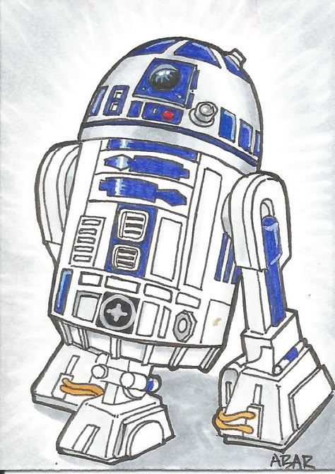 R2d2 Artwork, R2 D2 Drawing, R2d2 Drawing, Star Wars Dibujos, R2d2 Art, Star Sketch, Star Wars Art Drawings, Winnie The Pooh Drawing, Drawing Stars