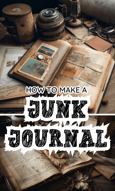 Junk Journals How To Make A, How To Make A Junk Journal For Beginners, Grungy Junk Journal Pages, What Is A Junk Journal, How To Start A Junk Journal, How To Make Junk Journals, Junk Book Ideas, How To Make A Junk Journal, Vintage Junk Journal Ideas