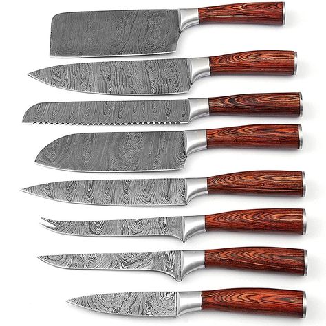 Kitchen Knives Handmade, Handmade Chef Knife, Damascus Kitchen Knives, Damascus Chef Knives, Hand Forged Knife, Kitchen Knife Set, Knife Gifts, Chef Knives, Boning Knife