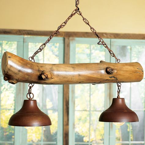 Cabin living room decor with the aspen log light fixture, perfect for over a billiard table. #cabinlife Cabin Living Room Decor, Mebel Antik, Lodge Lighting, Diy Luminaire, Cabin Living Room, Lampe Diy, Rustic Light Fixtures, Cabin Lighting, Interior Vintage