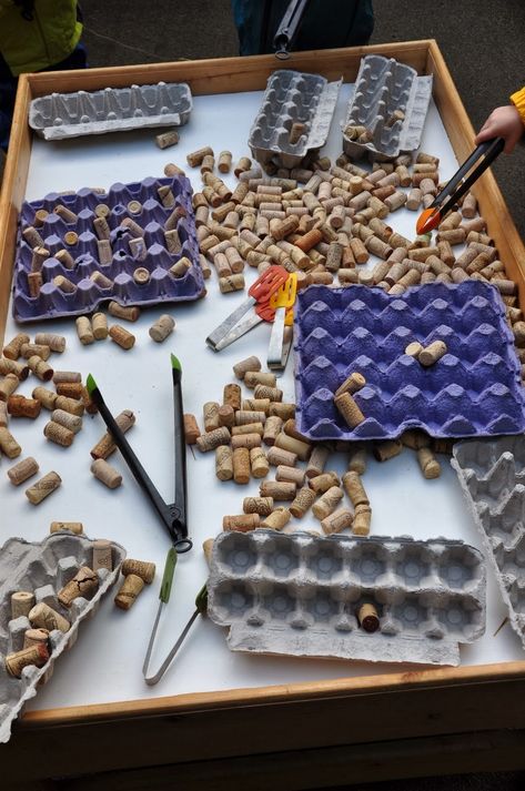 Reggio Emilia Sensory Table, Finger Gym, Reggio Inspired Classrooms, Funky Fingers, Heuristic Play, Reggio Classroom, Nursery Activities, Preschool Fine Motor, Egg Cartons