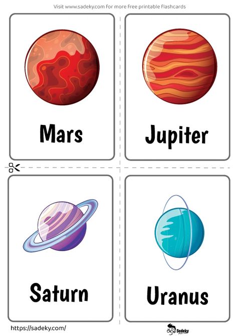 Free Printable Solar System Flashcards For Kids | Sadeky Solar System Flashcards Free Printable, Planets Flashcards Free Printable, Planets Flashcards, Solar System Flashcards, Solar System Printables, Printable Solar System, Solar System Facts, Solar System Worksheets, Solar System Activities