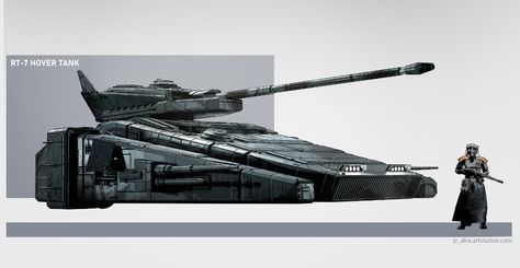 ArtStation - RT-7 Hover Tank, Alex Polgár Hover Transport, Hover Tank, Futuristic Military, Space Tank, Sci Fi Tank, Fallout Art, Star Wars Vehicles, Star Wars Concept Art, Battle Armor