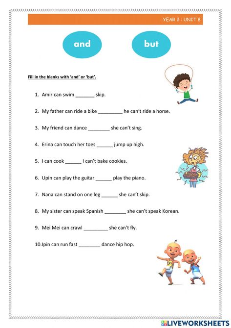 Joining Words Worksheet Grade 1, Conjunction Worksheet For Grade 2, And Or But Conjunctions, Conjunction And Or But Worksheet, Conjunctions Worksheet And Or But, Year 2 English, But Worksheet, But And Worksheet, And Or But Worksheets