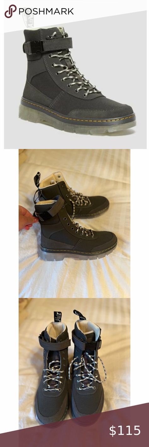 Dr Martens Combs Tech Iced Bottom Unisex Boots - NWOT Womens Size 9 Dr Martens Combs Tech, Utility Boots, Matte Black Hardware, Bristle Brush, Black Hardware, Classic Leather, Grey Fashion, Dr. Martens, Suede Leather