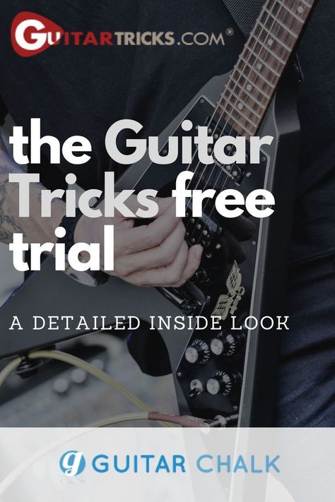 A detailed inside look at the Guitar Tricks free trial, covering the interior of the most popular online guitar lesson program with content for beginners, intermediate and advanced players. https://www.guitarchalk.com/guitar-tricks-free-trial/ #guitar #gu Learn Guitar Beginner, Guitar Tricks, Learn Guitar Chords, Basic Guitar Lessons, Online Guitar Lessons, Guitar Chords For Songs, Guitar Lessons For Beginners, Easy Lessons, Guitar Tips