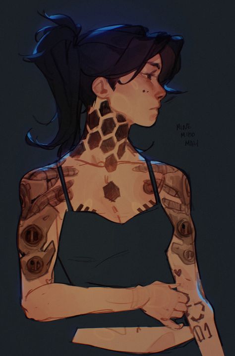 ArtStation - Jolene Tattoo Character, Desenho Tattoo, Arte Sketchbook, Character Design References, Funky Art, Character Portraits, A Drawing, Art Reference Poses, Fantasy Character Design