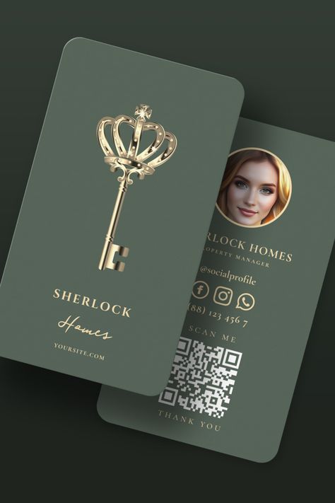 Vintage Gold Key Real Estate Agent realtor QR Code Business Card Real Estate Business Cards Ideas, Realtor Business Card Ideas, Realtor Photos, Real Estate Agent Business Cards, Apple Logo Design, Green Business Card, Property Agent, Real Estate Business Card, Qr Code Business