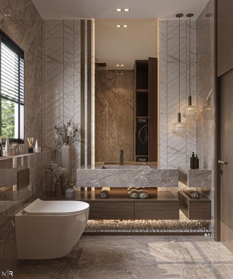 Modern Luxury Bathroom Design Master Bath, Luxury Washroom Design, White Luxury Bathroom, تصميم دورة مياه, Luxury Powder Room, Luxury Bathroom Decor, Wc Decoration, Modern Luxury Bathroom, Bathroom Design Black