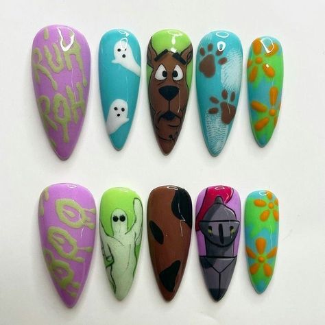 Cartoon Nail Designs, Character Nails, Horror Nails, Art Deco Nails, Nails Fun, Hippie Nails, Anime Nails, Disney Nails, Luxury Nails