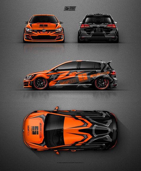 💥 VW Golf Mk7 GTI Clubsport - Orange & Grey graphics design project. Car owne Car Wrapping Design, Golf 7 Gti, Mk7 Gti, Volkswagen Amarok, Car Sticker Design, Volkswagen Touran, Volkswagen Scirocco, Car Wrapping, Car Owner