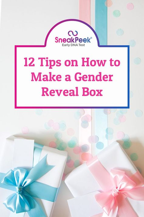 Gender Reveal Mail Package, Gender Reveal Gift Box Ideas, Box Gender Reveal Ideas, Gender Reveal Box Ideas, Gender Reveal Present, Gender Reveal Poppers, Gender Reveal Box, Simple Gender Reveal, Celebration Box