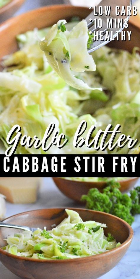 Garlic Butter Cabbage Stir Fry #garlicbuttercabbagestirfry #cabbagestirfry Cook Cabbage On Stove, Raw Cabbage Recipe, Butter Cabbage, Stir Fried Cabbage Recipes, Cabbage Roasted, Cabbage Fried, Garlic Cabbage, Stylish Cravings, Easy Cabbage Recipes