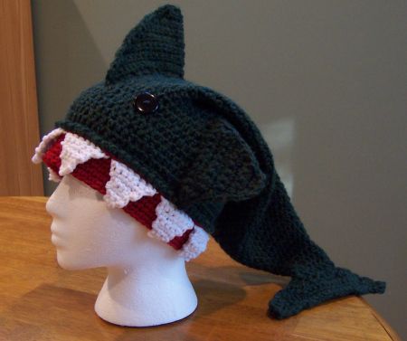 Shark Hat for Halos of Hope Shark Crochet Pattern Free, Crochet Shark Hat, Crochet Shark Blanket, Shark Crochet Pattern, Crocheted Shark Pattern, Crafting With Cat Hair, Shark Crochet, Crochet Shark, Shark Hat