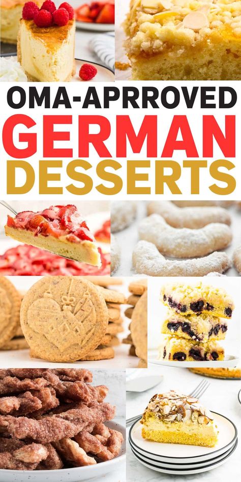 Step into the comfort of Oma's kitchen with these classic German desserts. Perfect for holiday gatherings or casual weekends, these treats are a trip down memory lane. CheerfulCook #GermanDesserts #Oma #Traditional #Germanrecipes #oldfashioned #authentic #easy Traditional German Desserts, German Pastries, Easy German Recipes, Traditional German Food, German Food Authentic, German Cookies, Simple Family Meals, International Desserts, German Desserts