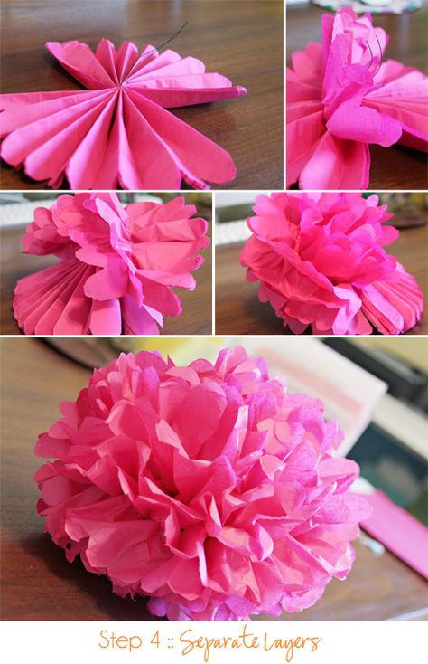 Tutorial: Tissue Paper Pom-Poms | snippets :: by Leslie Ann Jones Lace Mason Jars, Pomander Balls, Paper Pom Pom, Tissue Flowers, Tissue Paper Pom Poms, Paper Pom Poms, Paper Bow, Mason Jar Centerpieces